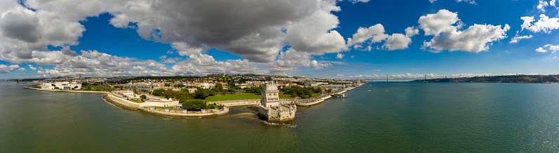 Belem Lisbon Tower Portugal aerial view