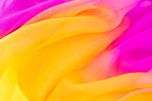 istock Texture chiffon fabric pink and yellow  color for backgrounds 1076390676