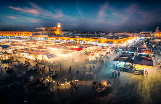 Marrakech Food and Djemaa El Fna Market night view