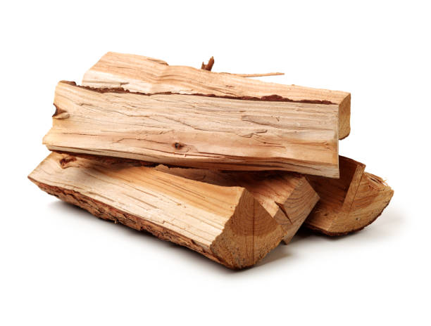 istock Pile of fire wood cutout on white background 1076397822