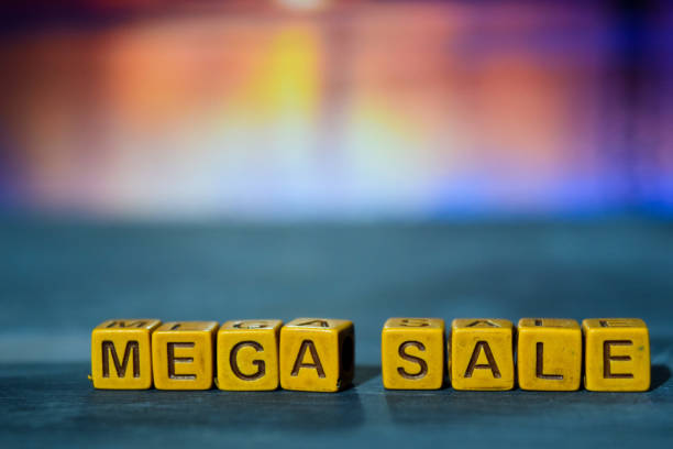 istock Mega sale on wooden blocks. 1076409402