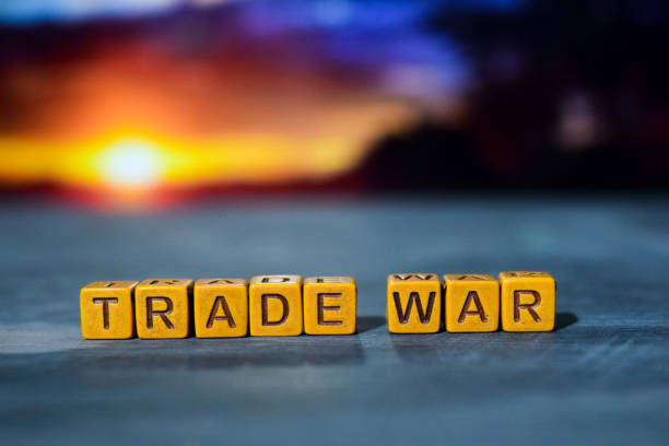 istock Trade war on wooden blocks 1076409420