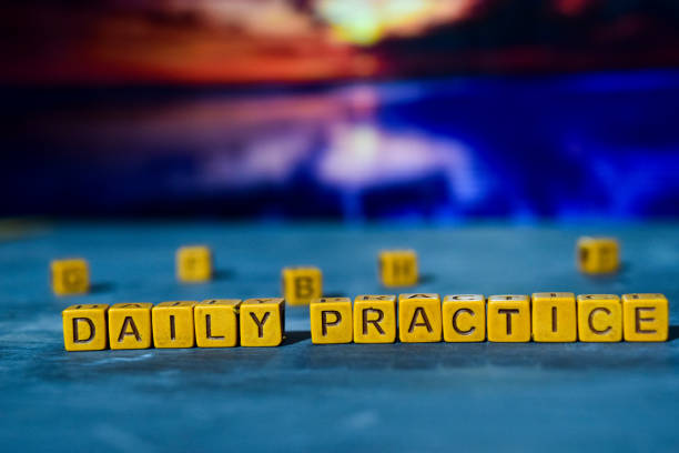 istock Daily Practice on wooden blocks 1076409806