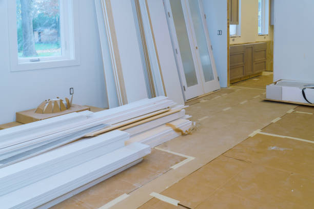 istock Construction building industry new home construction interior drywall tape. Building construction gypsum plaster walls 1076414544