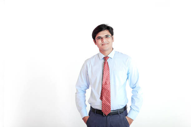 istock Young Indian businessman over white background 1076434940