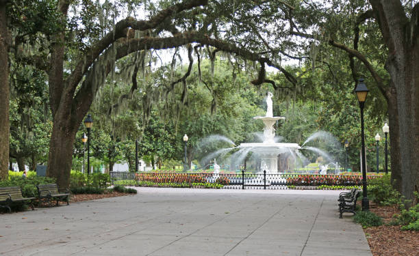istock Forsyth Park with the fountain 1076447334