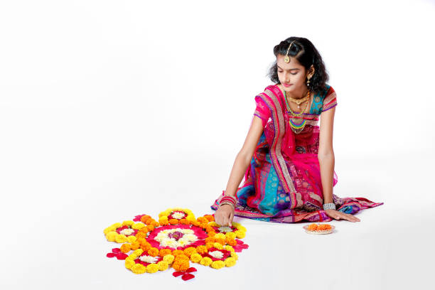 Indian girl celebrating diwali festival Indian girl celebrating diwali festival beautiful traditional indian girl stock pictures, royalty-free photos & images