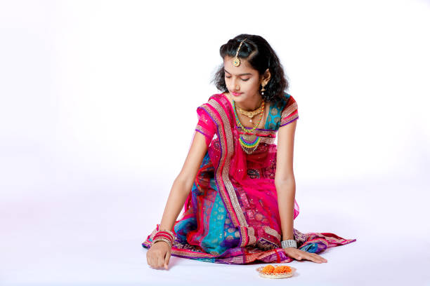 Indian Girl Celebrating Diwali Festival Stock Photo - Download Image Now -  Child, Diwali, Light - Natural Phenomenon - iStock