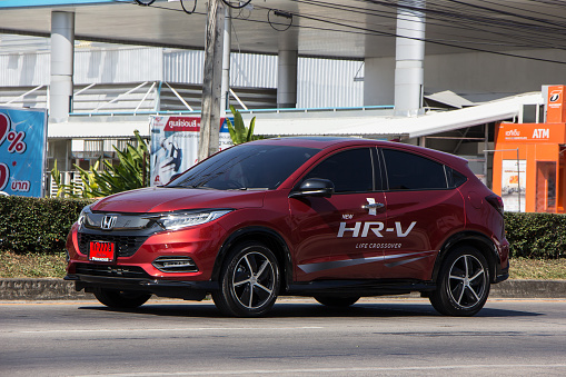 Chiangmai, Thailand - November 30 2018: Private Car New  Honda HRV City Suv Car. On road no.1001 8 km from Chiangmai city.