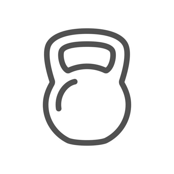 Kettlebell icon kettlebell line icon isolated on white background kettlebell stock illustrations