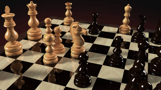 istock Top angle shot of chess pieces on chessboard 1076485694