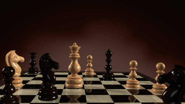 istock Dynamic angle shot of chess pieces on chessboard 1076485696