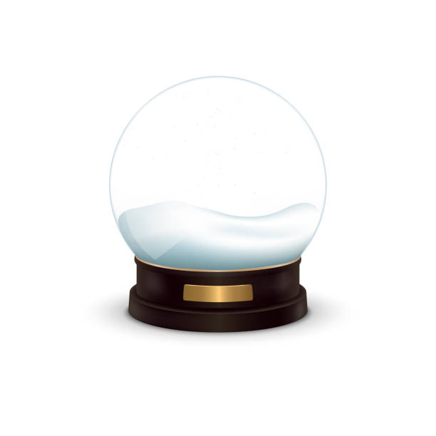 istock Snow globe. Winter realistic snow globe with snow. Decoration for Christmas and New Year 1076493012