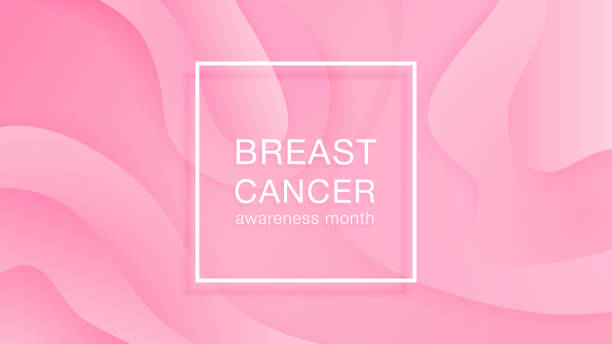 Breast cancer awareness month vector illustration on gradient background Breast cancer awareness month, vector illustration on wavy liquid geometric background. Title banner on the theme Breast cancer. Vector Illustration landing page abstract gradient background breast cancer stock illustrations