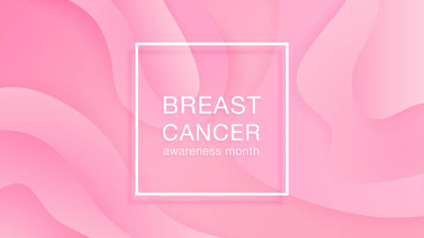 Breast cancer awareness month vector illustration on gradient background Breast cancer awareness month, vector illustration on wavy liquid geometric background. Title banner on the theme Breast cancer. Vector Illustration landing page abstract gradient background optimism background stock illustrations
