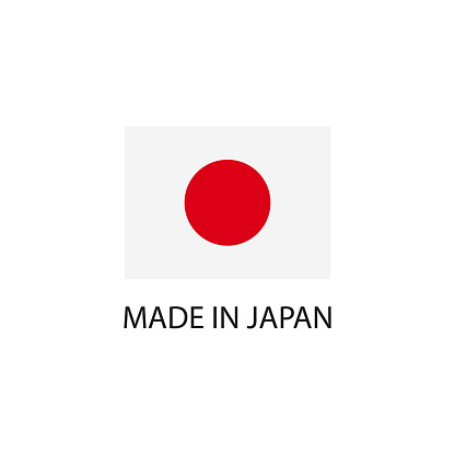 Made in Japan sign with national flag