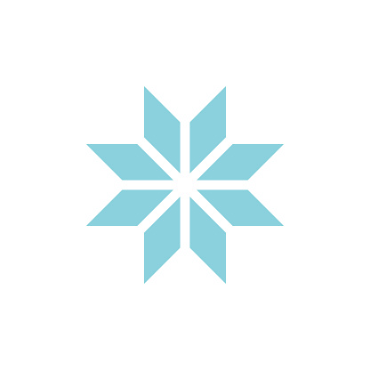 Winter snowflake romb icon on white back