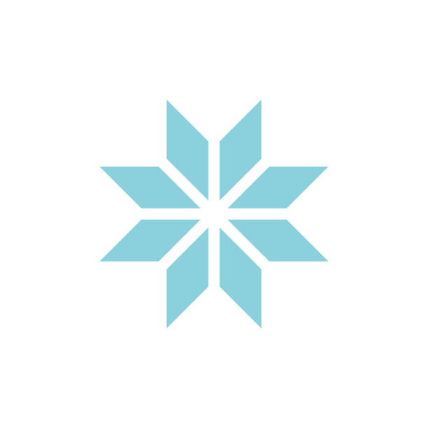 Winter snowflake romb icon Winter snowflake romb icon on white back snowflake shape designs stock illustrations