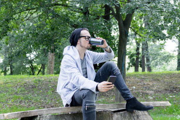 istock Enjoying in coffee time at the park. 1076511588