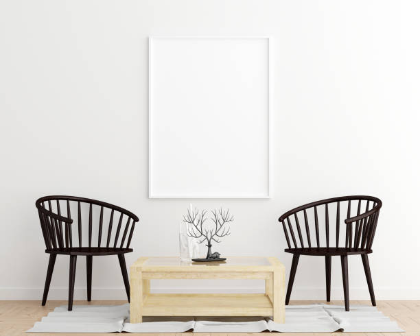 istock Mockup Poster Frame Living Room Interior Background 1076513056