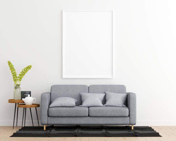 istock Mockup Poster Frame Living Room Interior Background 1076513078