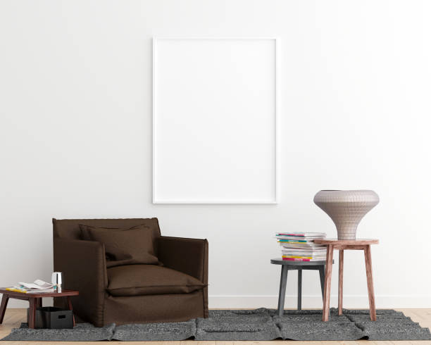 istock Mockup Poster Frame Living Room Interior Background 1076513126