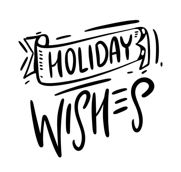istock Holiday wishes quote lettering typography greeting card. Hand drawn vector illustration 1076521694