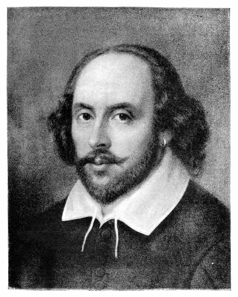 윌리엄 셰익스피어 - william shakespeare portrait poet british culture stock illustrations