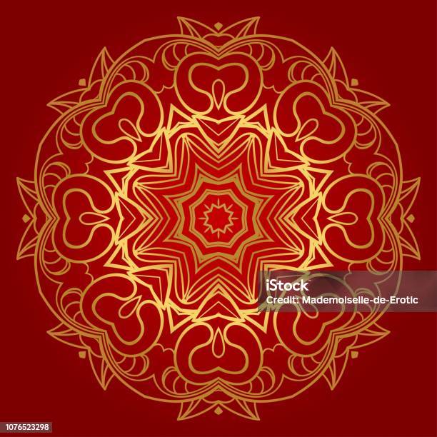 Ornamental Circle Pattern Hand Draw Mandala Vintage Decorative Elements Vector Illustration Antistress Therapy Pattern Stock Illustration - Download Image Now