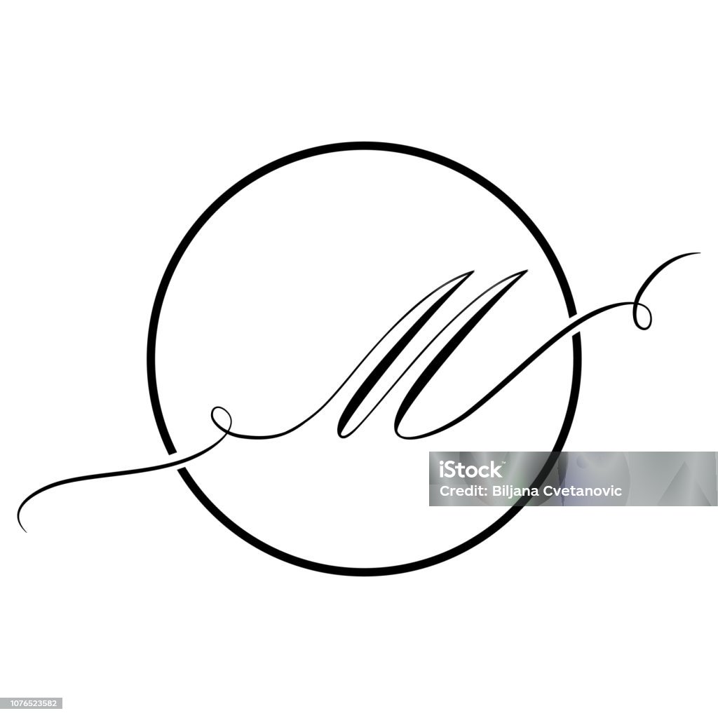 Script Name M Black Script Letter M Stock Illustration - Download Image Now - Letter ...