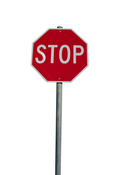 istock Stop sign in red colored octagon shape 1076527456