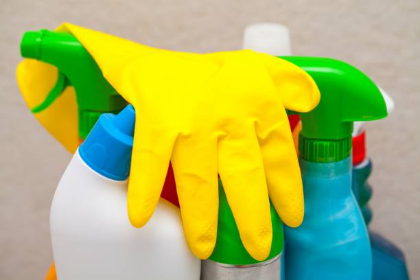 istock Colorful cleaning products in the bathroom 1076532454