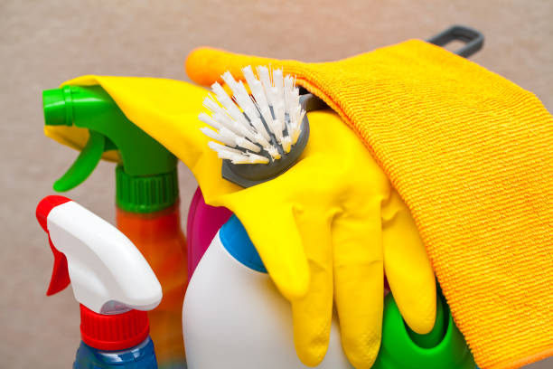 istock Colorful cleaning products in the bathroom 1076532778