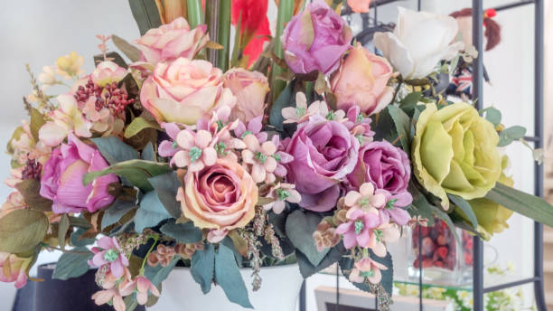 istock colorful of the plastic flowers 1076544402