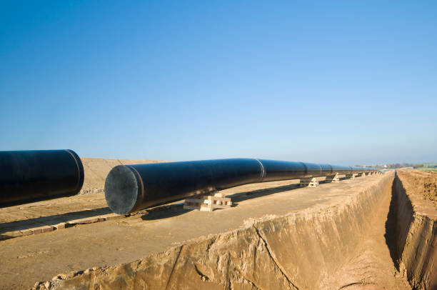 istock Excavated manhole before laying a gas pipeline 1076564694