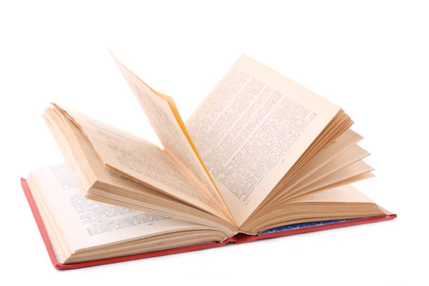 istock Open book isolated on white background, close up 1076595690