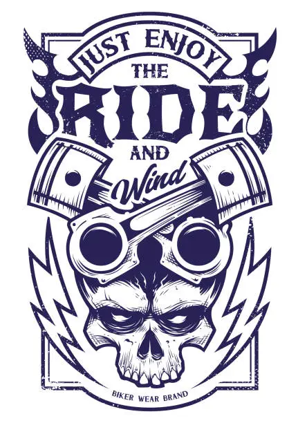 Vector illustration of Just Enjoy The Ride Vector Biker Art