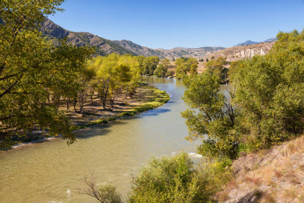 istock Landscape Kura River, Georgia 1076602394