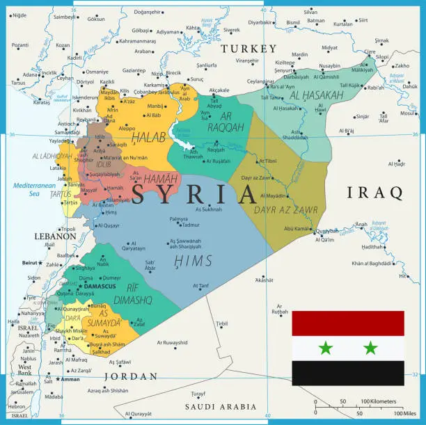 Vector illustration of 27 - Syria - Color1 10