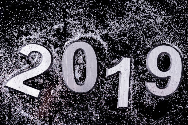 istock Black and silver 2019 new year background 1076612084
