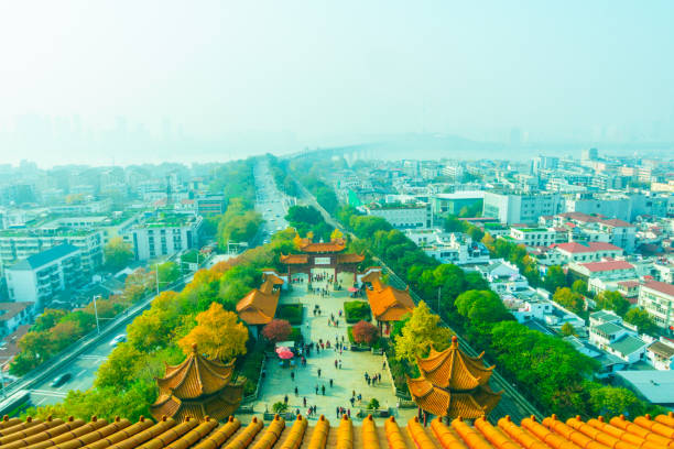 istock Wuhan yellow crane tower park 1076618034