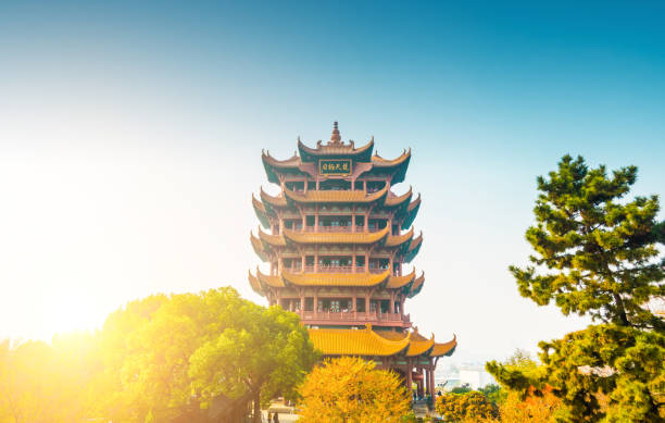 istock Yellow crane tower in Wuhan 1076618040