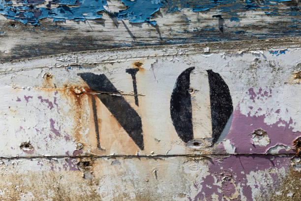 istock NO on the shell of a wreck 1076620796