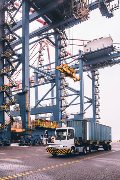 Industrial crane in containers depot