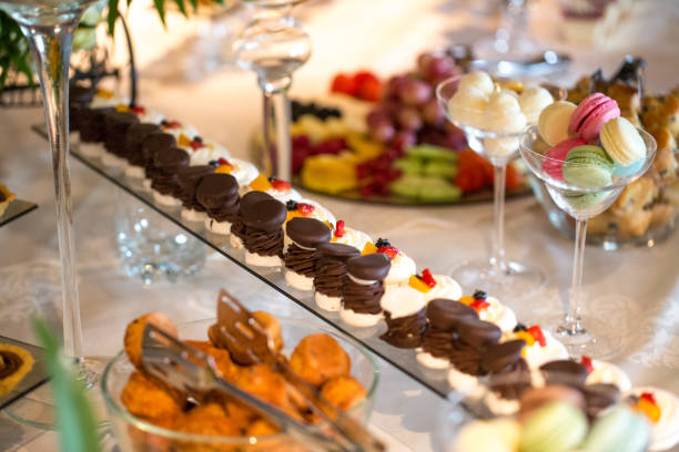 istock Delicious cakes on candy bar 1076627354