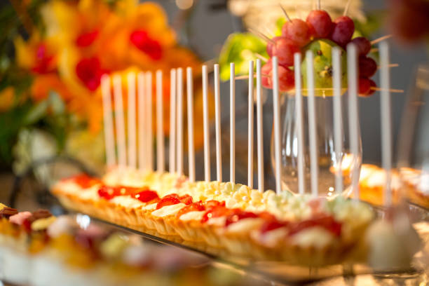 istock Delicious cakes on candy bar 1076627440