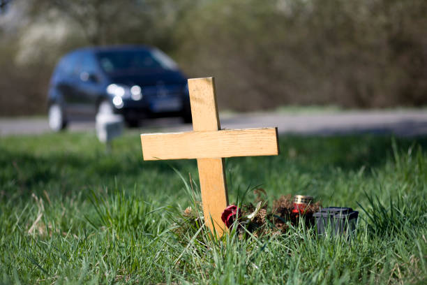 Wooden roadside memorial