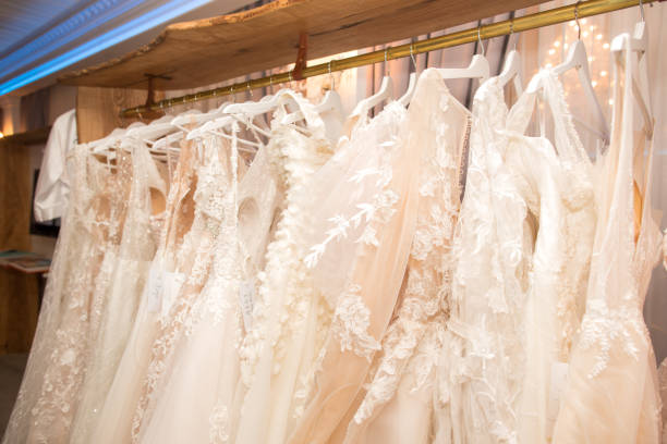 istock Wedding dress in store 1076631280