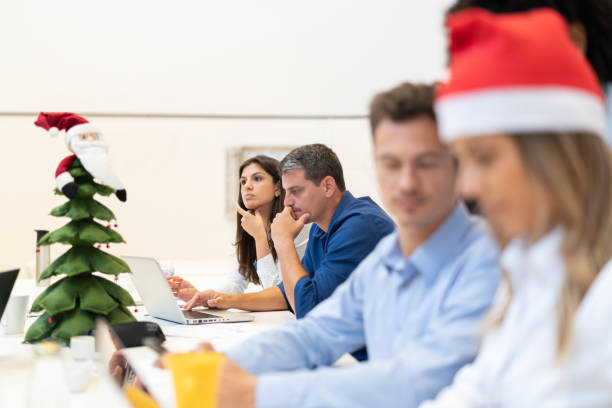 istock Business people working with Santa Hat 1076633502