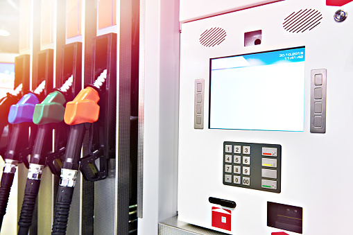 Payment terminal modern filling station for cars